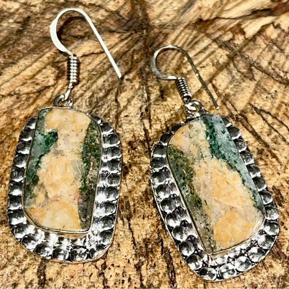 “The Relief Stone” Mariposite Earrings 1 7/8” - Picture 3 of 5